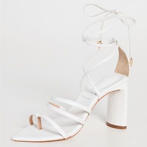 SCHUTZ White Leaf Strappy Sandals - Size 9.5